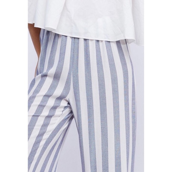 •LAST 1• Blue & White Striped Wide Leg Pants - Picture 5 of 8